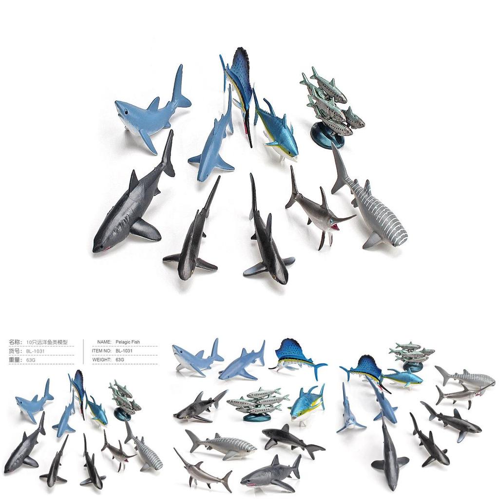 Realistic Marine Animal White Shark And Whale Model Pack With Pvc Construction For School Projects