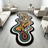 Creative Irregular Wavy Pattern Rug Art Color Blocking Fluid Bedroom Bedside Soft Plush Floor Mat Home Decor Living Room Carpet