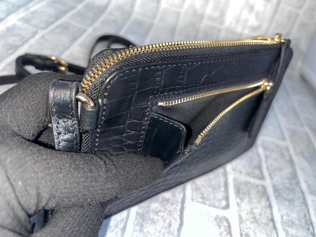 Smartphone Pochette Genuine Cow Leather Croco Embossed Men Cowhide Genuine Leather Smartphone Pochette Smartphone Pouch Travel Pochette Travel Pouch