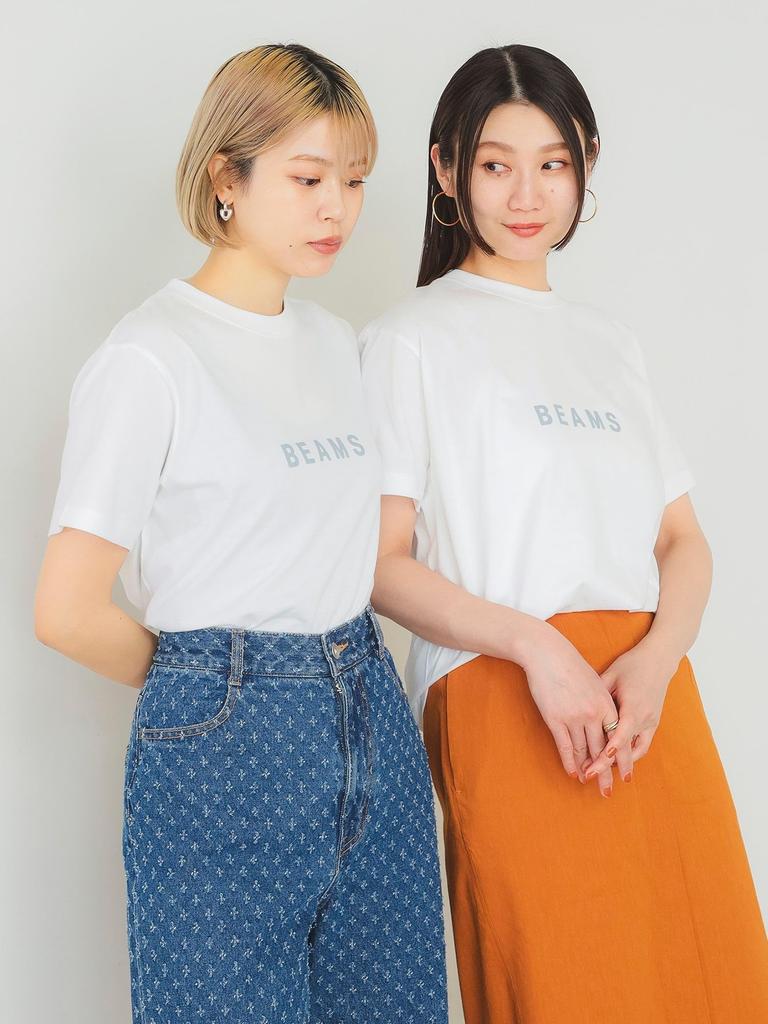 Print T Logo 24SS WHITE S 11080622591 [BEAMS] (Short Sleeve) T-Shirt Men's
