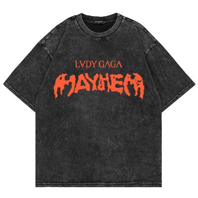 Хлопковая футболка Леди Гага Mayhem Альбом Футболки Винтажная Мода Мужская/женская Футболка Оверсайз Минеральная Стирка Топы
