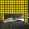 Yellow and ochre checkered wallpaper, yellow background for living room and bedroom 50x1000