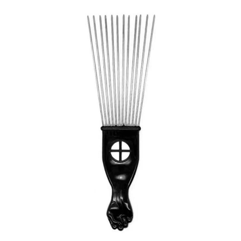 Профессиональная афро-металлическая расческа Black Fist American Pick Hair Combs African Hair Pik Comb Brush Salon