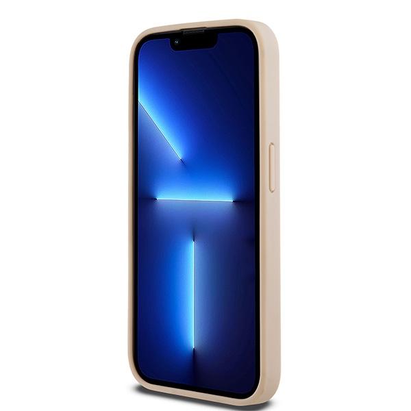 Etui do iPhone 15 Pro DKNY Skórzane Mono Stripe Różowe
