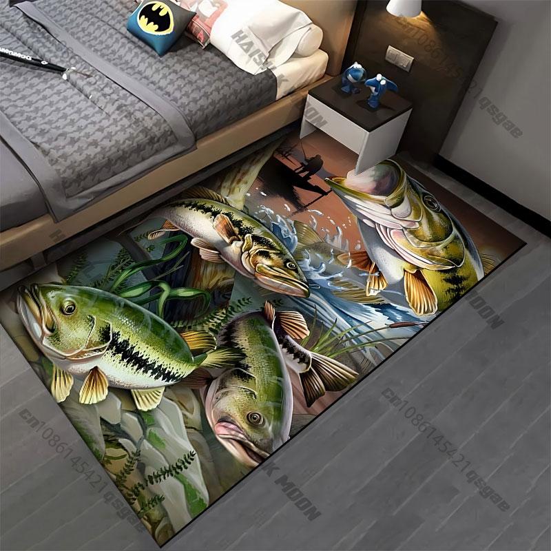 Fishing nature fish underwater scene carpet Yoga living room room decor children's crawling mat doormat area rug