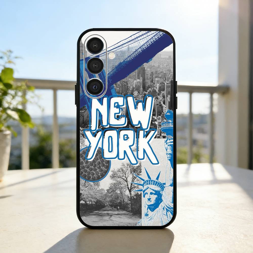 Lovely City N-New Y-York Phone Case For Samsung A73,A21s,A22,A31,A32,A52,A53,A71,A80,Soft Black Shell