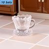 10 Набор Миниатюрный Кукольный Домик Hello Kitty Прозрачные Модели Чашек Аксессуары для Сцены Гостиной Кукольного Домика Детские Игрушки для Ролевых Игр Сделай Сам