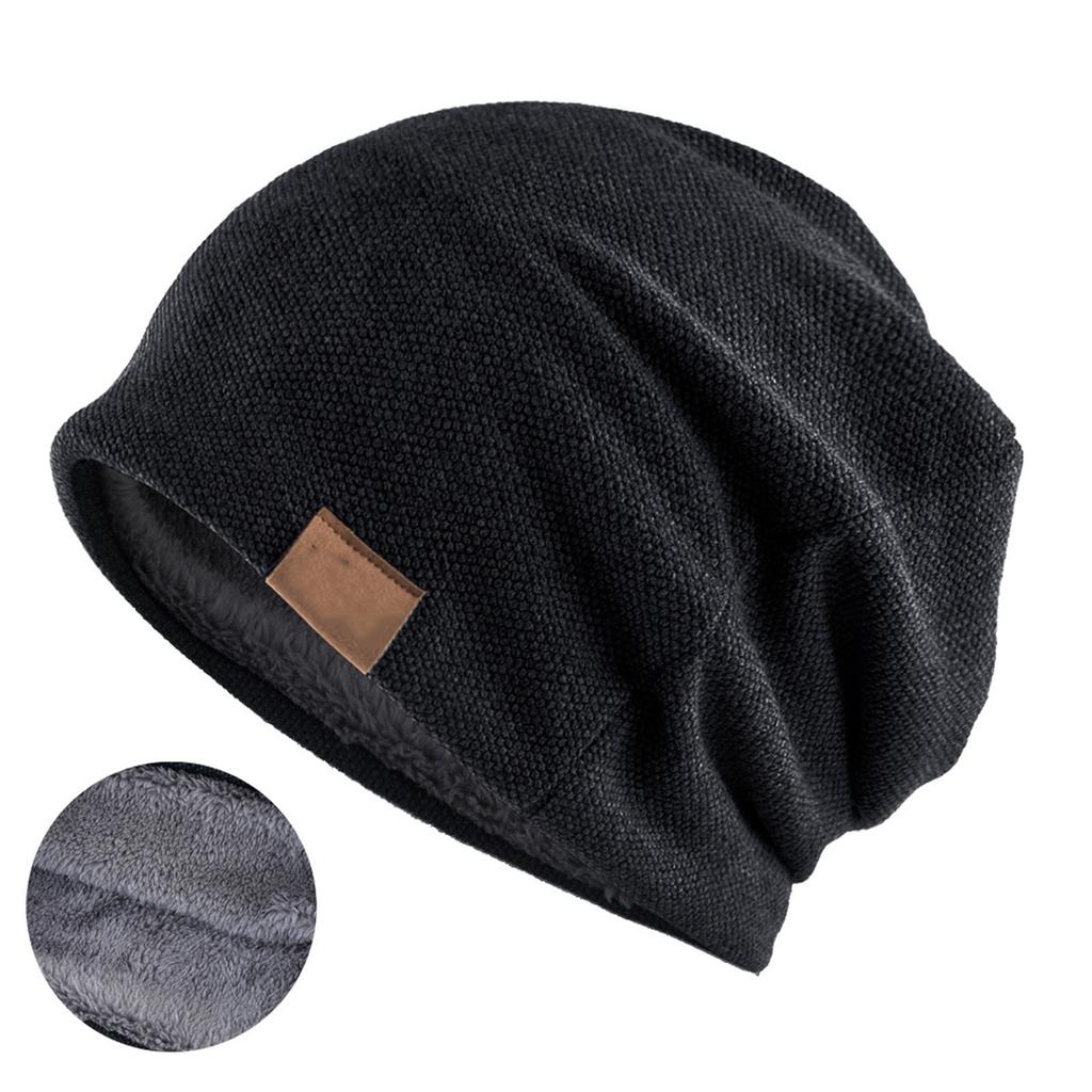 Черная утепленная шапка однотонная дышащая модная однотонная шапка для обертывания головы для езды, спортзала, вечеринки