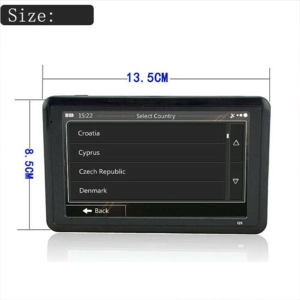 5-дюймовый спутниковый навигатор для автомобиля HGV GPS-навигация Портативные POI Глобальные карты Обновления автомобильного GPS Глобальная карта 20 ГБ