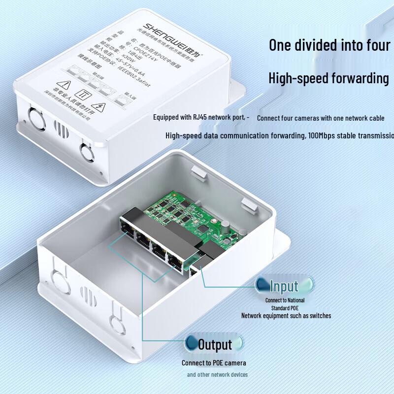 Shengwei CPOEZ14Y Waterproof 100Mbps PoE Repeater