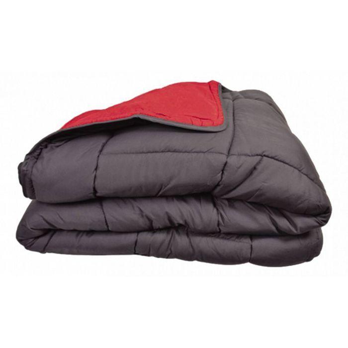 Couette chaude Bicolore Gamme Microfibre "Cocoon Non feu - Norme NF EN ISO 12952" toutes dimensions Toison d'or - Cocoon Gris Rouge