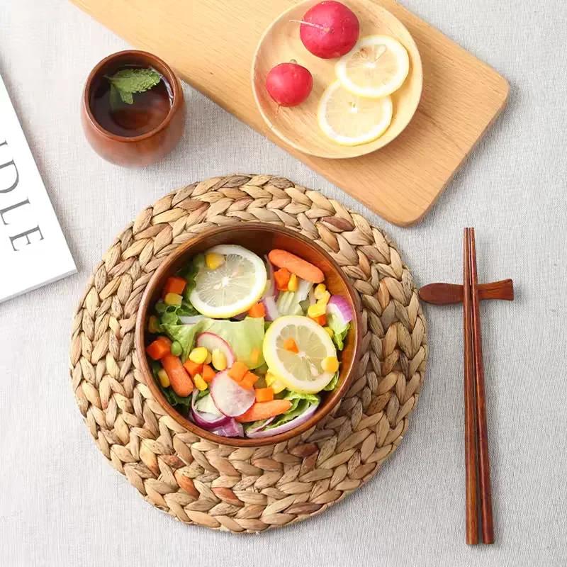 Wooden Bowls Jujube Wood Children Baby Adults Small Soup Bowls Solid Wood Salad Bowls Retro Household Tableware