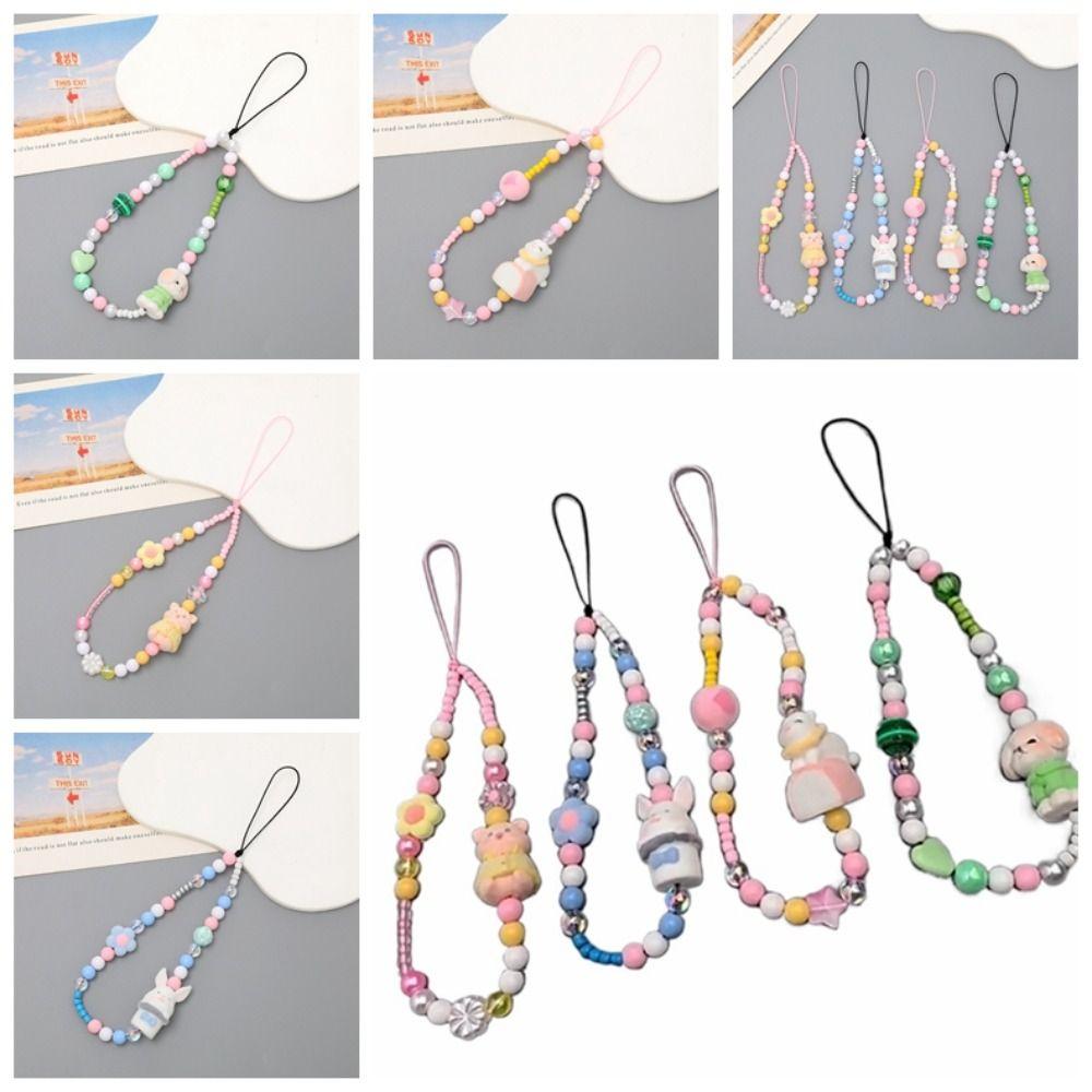 Universal Phone Charm Beads Short Mobile Phone Lanyard Phone Case Decoration