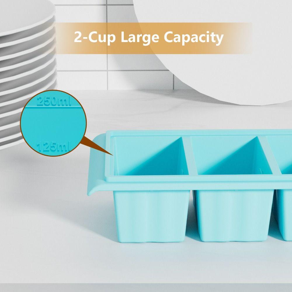 with Lid Food Freezing Molds Silicone Food Sauce Storage New Ice Mold