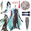 Game  Liyue Xianyun Cloud Retainer Cosplay Costume Dress Wig Chinese Style