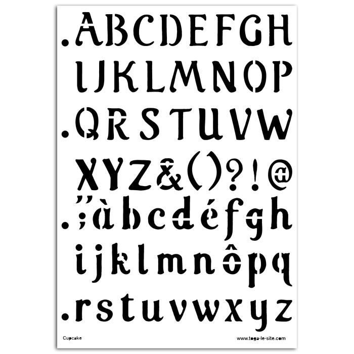 MAHÉ Pochoir Lettrage Cupcake 21x30 cm