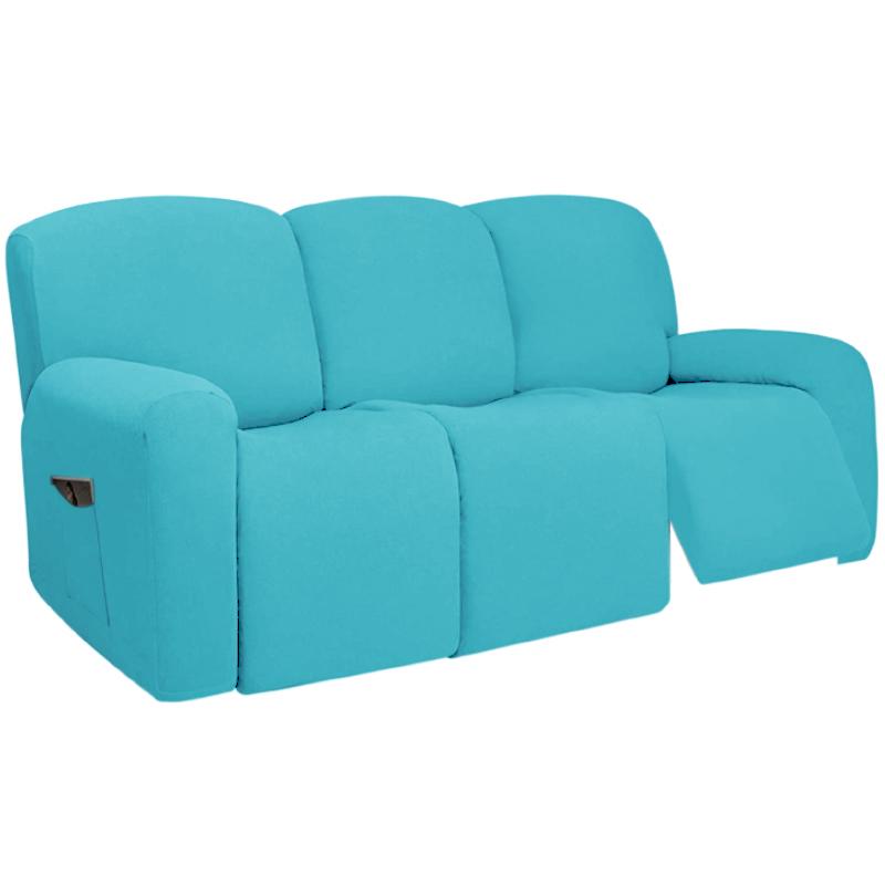 3 Seat Stretch Sectional Recliner Sofa Slipcover With Elastic Bottom Soft Washable Furniture Pet Protector Couch Cover