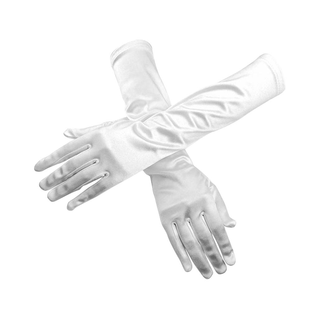 Bridal Satin Finger Gloves Long Elegant Fashionable Women Wedding Gloves for Party Performance