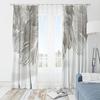 2 штуки элегантных серых штор с принтом перьев, шторы на кулиске, шторы для спальни и гостиной,
