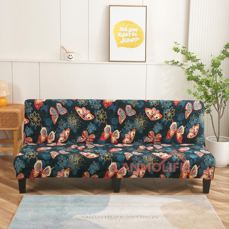 Чехол для складного дивана-кровати с простой эластичностью, без подлокотников, утолщенный, пыленепроницаемый чехол для дивана, все включено
