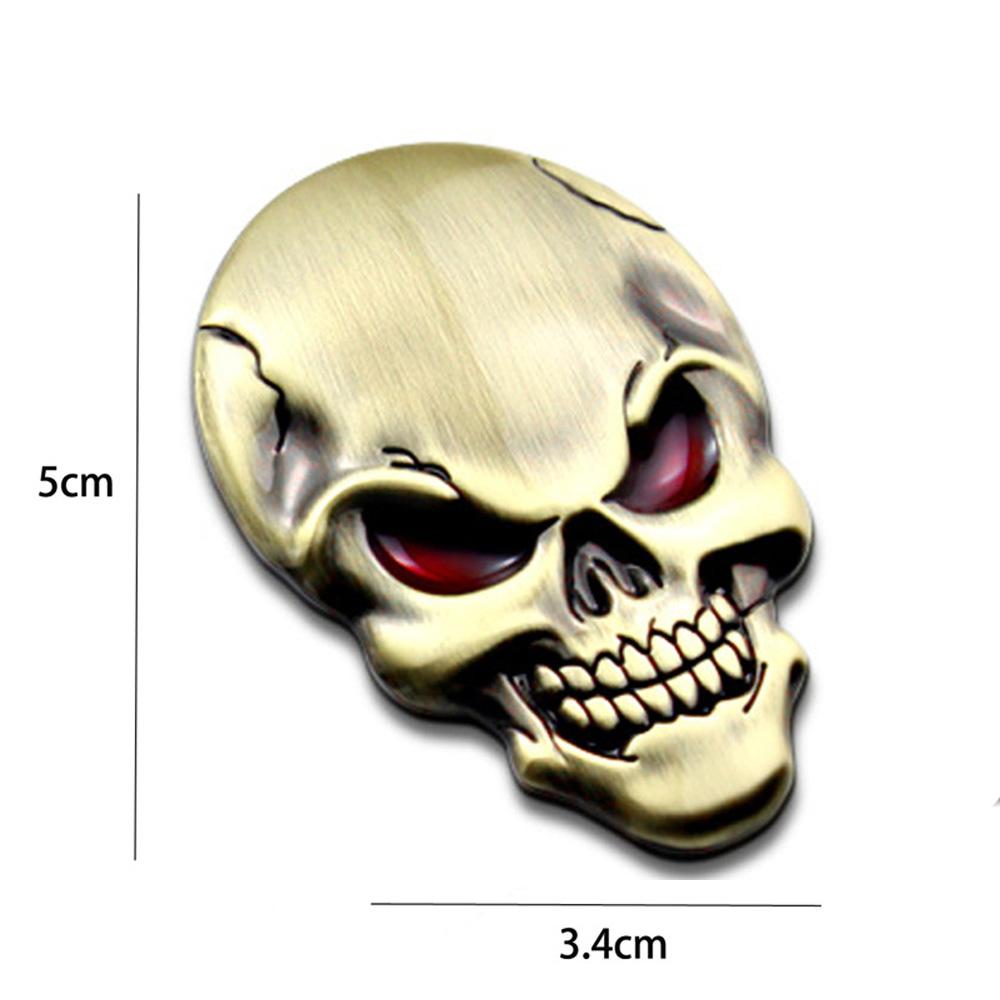 3D Car Sticker Premium Warrior Metal Car Side Fender Rear Trunk Skull Emblem Badge Decal for Any Vehicle Truck Car Motorcycle RV
