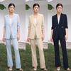 Spring/Summer Seven-Sleeve Professional Suit Set: White-Collar Office Micro-Flare Pantsuit.