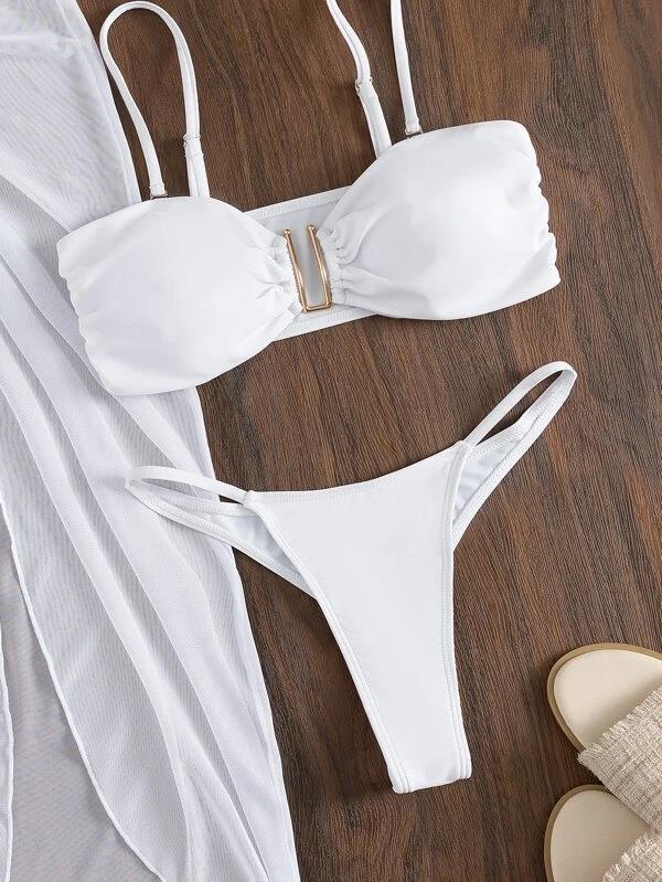 Европейский и американский купальник-тройка 2023: Женский набор бикини