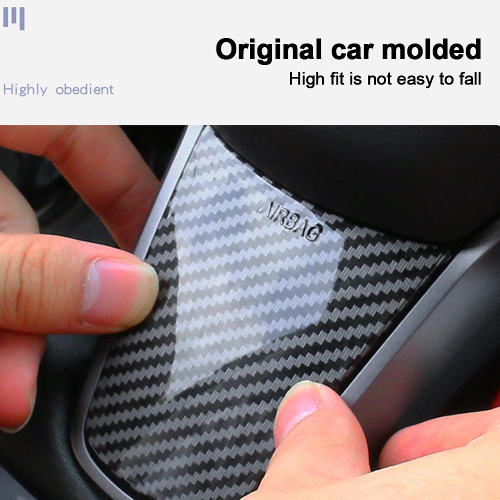 For Tesla Model 3 Model Y Steering Wheel Trim Of ABS Carbon Fiber Matte  For Tesla 2022/2023 Interior Modified Accessorie