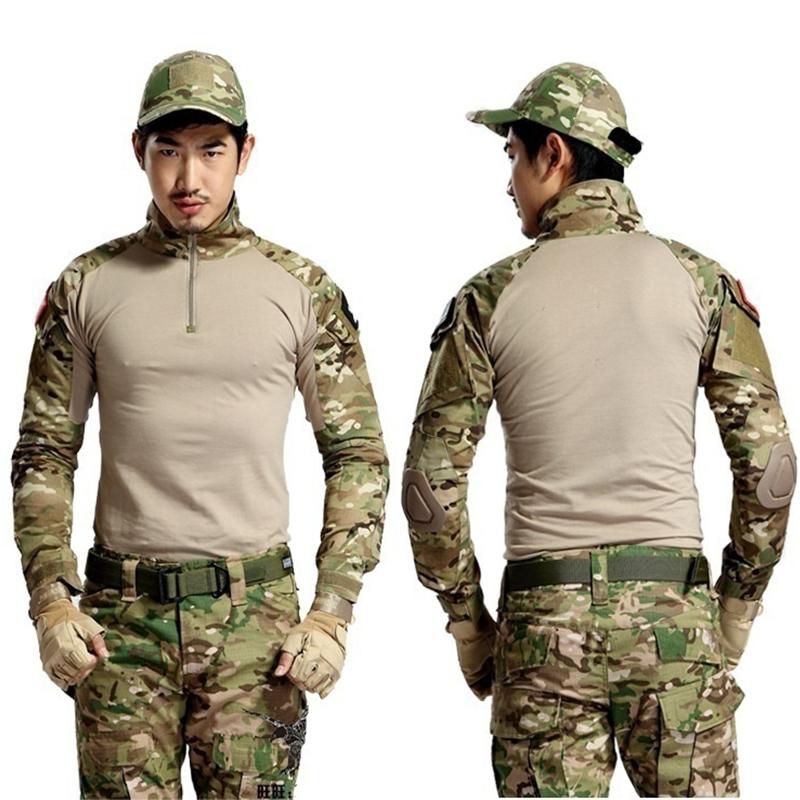 Новая тактическая камуфляжная военная форма, одежда для мужчин, армия США, мультикам, охотничьи боевые футболки