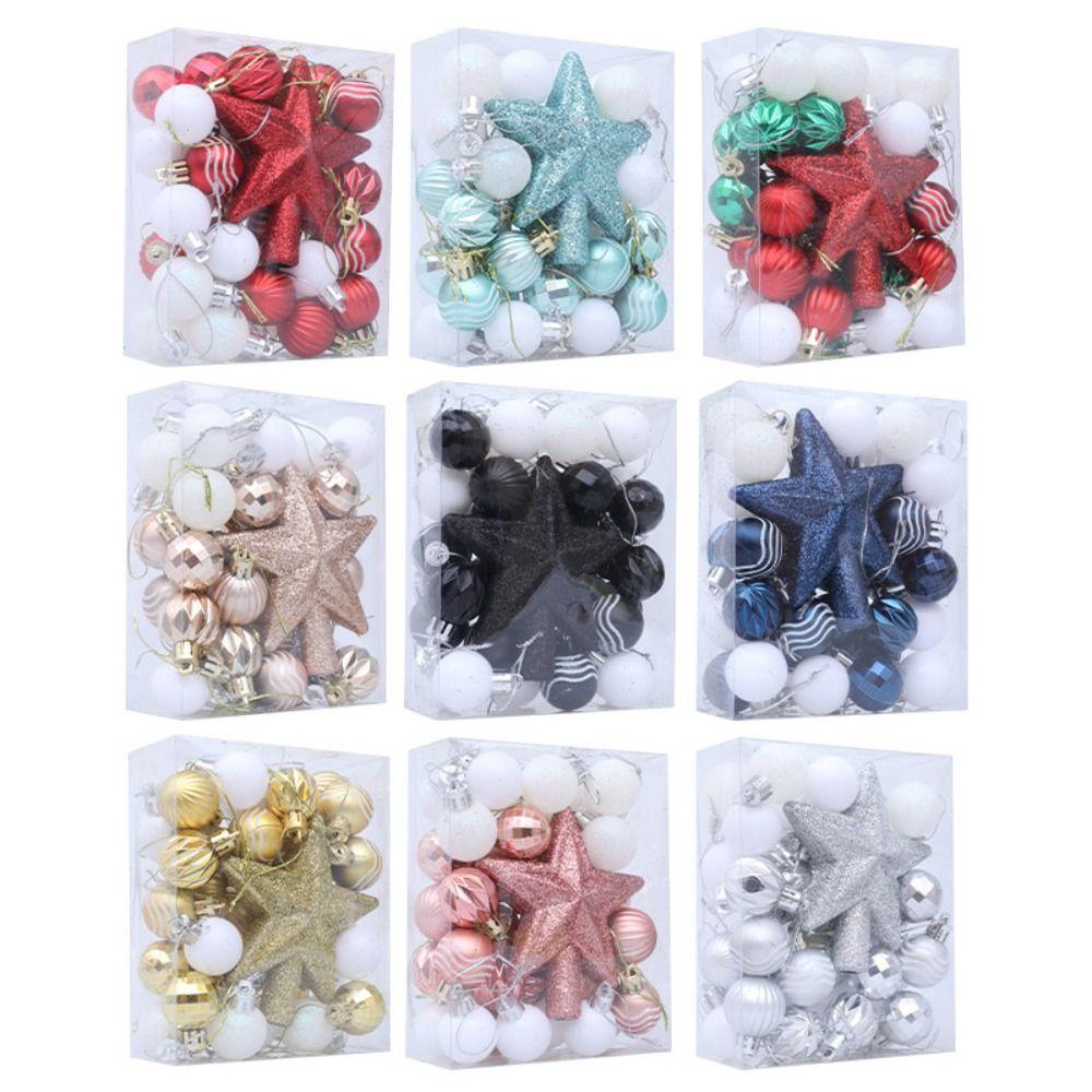 36Pcs Electroplated Christmas Tree Topper Christmas Supplies Christmas Home Decoration