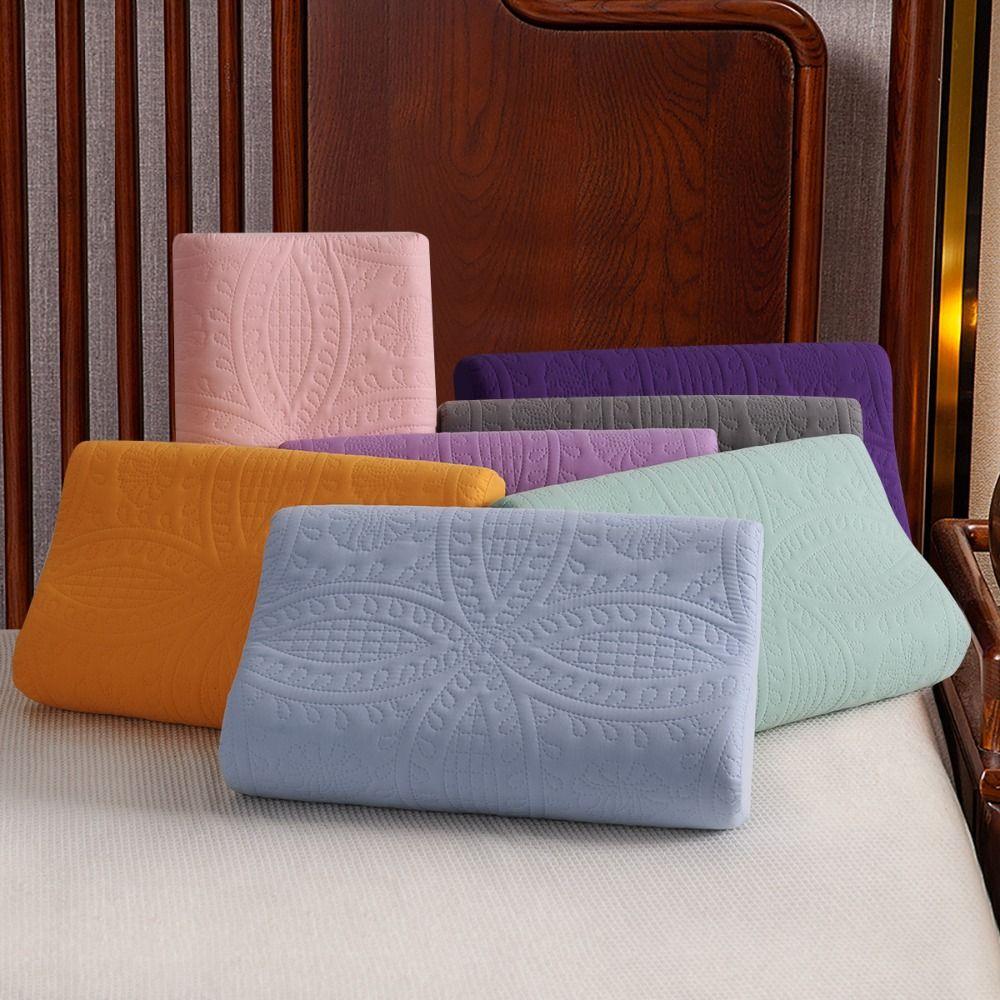 Soft Latex Pillowcase Waterproof Pillow Cover Comfortable Foam Pillow Case Household