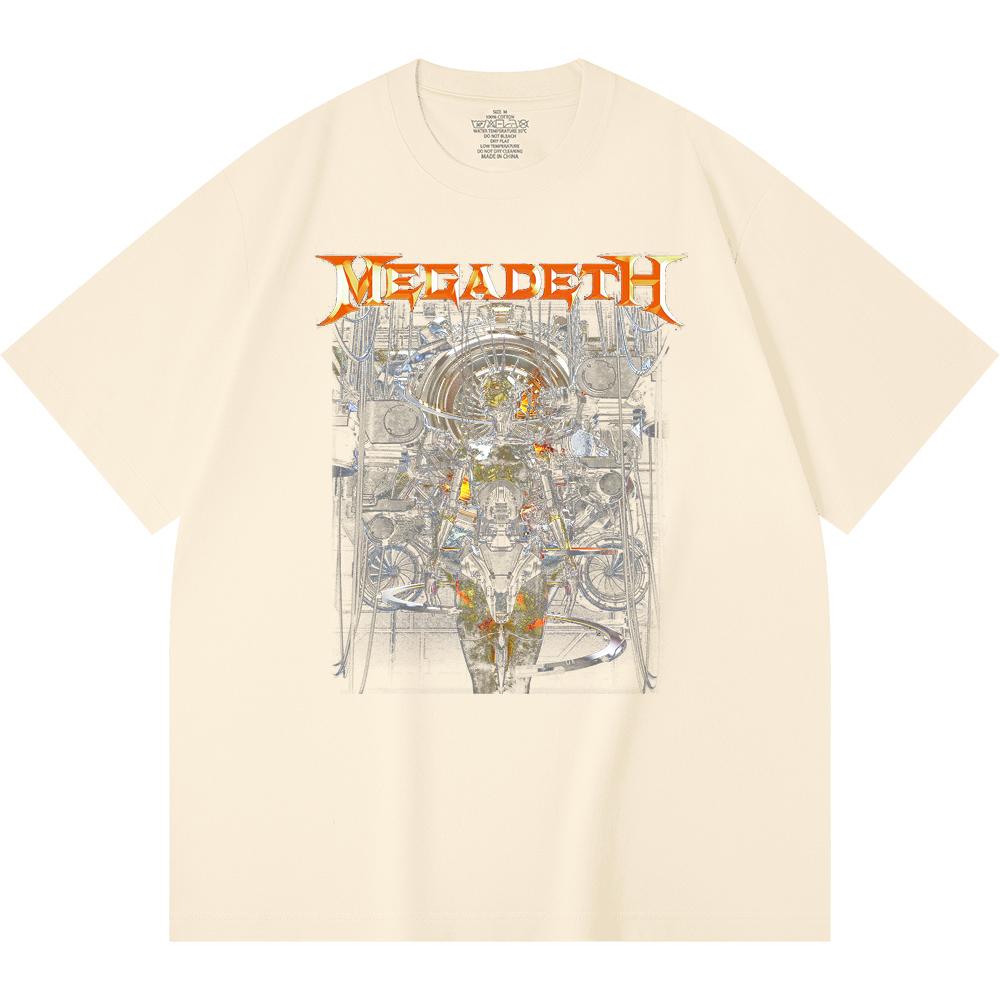Хлопковая футболка плотностью 230 г/м² 100% Хлопок Heavy Metal Футболка с принтом рок-группы Популярная музыка Унисекс Тяжелая хлопковая футболка