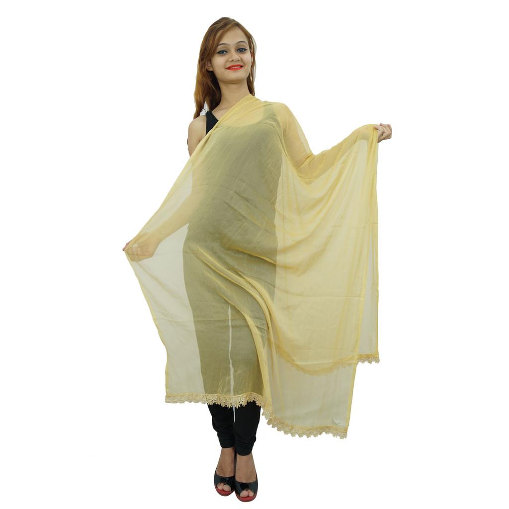 Женские шарфы из шифоновой смеси Dupatta Chunni, индийские шарфы с длинными кисточками