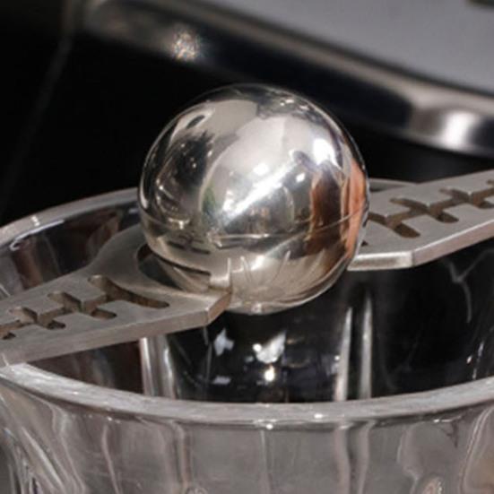 Espresso Cooling Ball with Holder Stainless Steel Iced Coffee Chiller Dilution-Free Cooling Tool for Cocktails Whiskey
