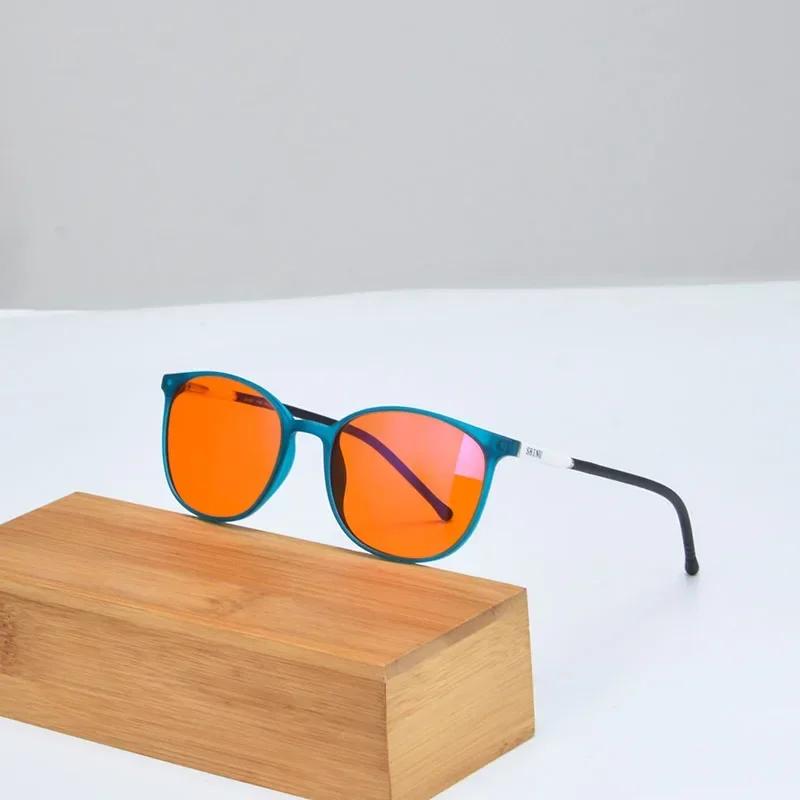 Женские очки с синим светофильтром, оранжевые линзы, женские очки небольшого размера, винтажные очки с красными линзами, помогают лучше спать