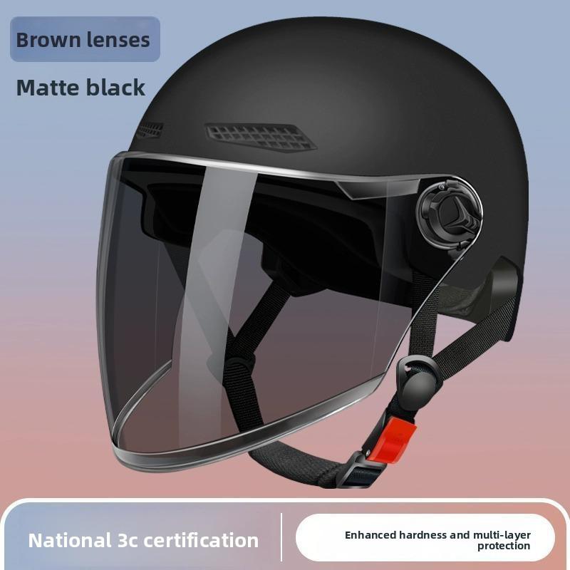 Electric Car Helmet Men and Women Summer Sun Protection Helmet Lightweight Half Helmet Battery Car Sunshade