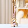 Cute Checkered Bow Strap Pants Sweater Camera Teddy Bear Plush Doll For Girls Gift And Bag Decoration