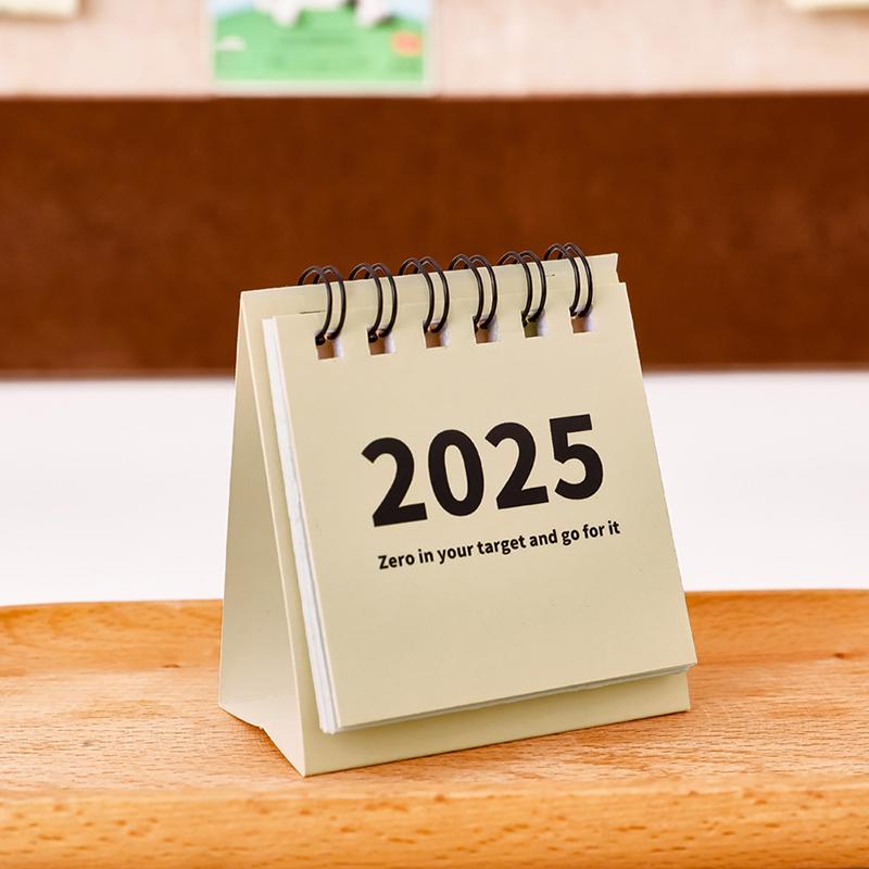 Настольный календарь 2025 Кавайный мини-календарь Список дел Ежедневный ежемесячный годовой планировщик Управление временем Настольные украшения Канцелярские товары