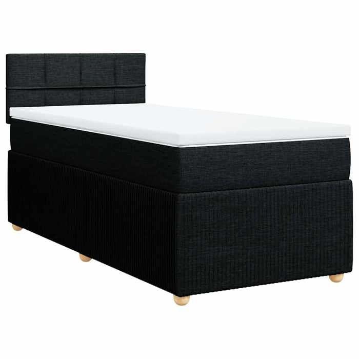 Maison Exclusive - Sommier à lattes de lit et matelas Noir 80x200 cm Tissu