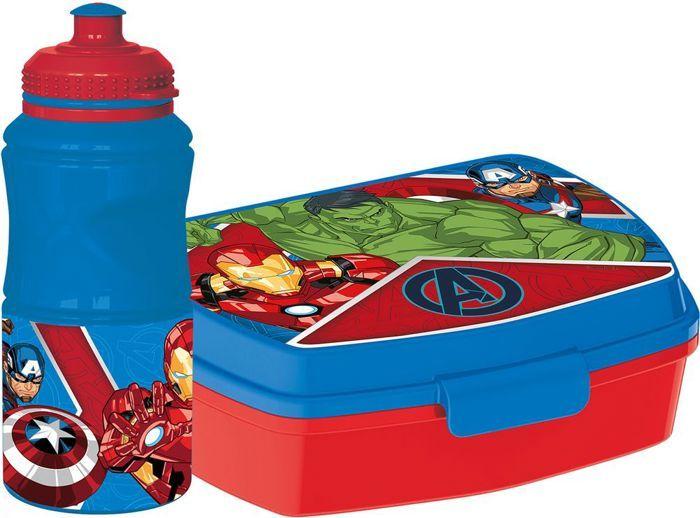 Bouteille et boîte à sandwich - Marvel - Avengers - 380 ml - Plastique recyclable - Antidérapante