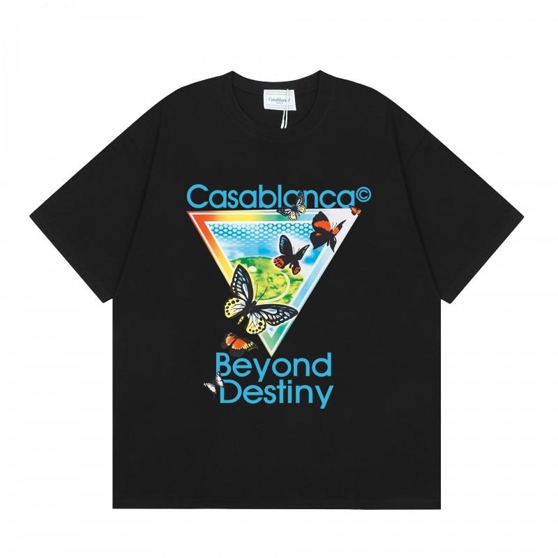 2026 Casablanca Print Loose Fit Cotton T-Shirt Men Youth Casual Wear