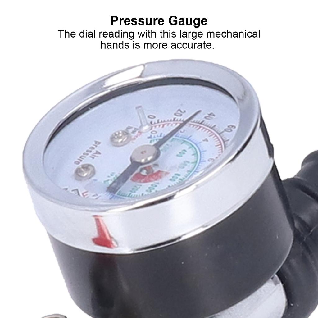 Tire Inflator with Pressure Gauge  Nozzle Accessory Replacement for Maintenance