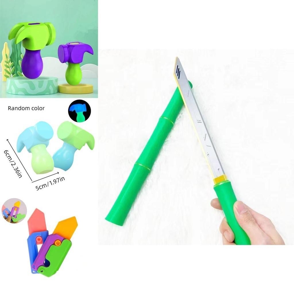 Гравитационный нож-морковь с 3D-дизайном, светящийся нож-бабочка, яркий нож-морковь с принтом и ночной светильник-морковь