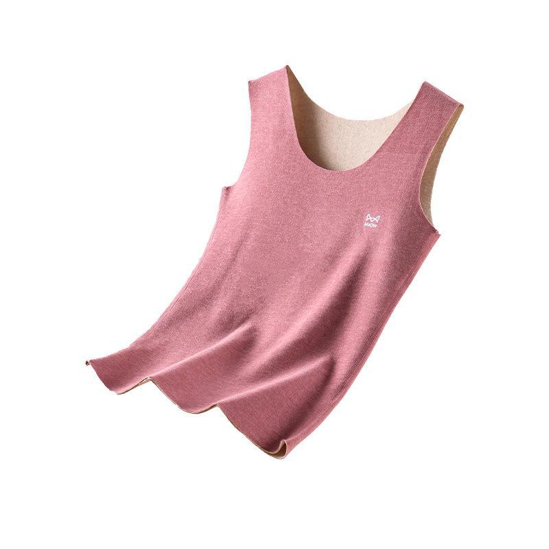 Женская бесшовная майка: Рубашка без рукавов из тонкого флиса и жилет на весну и осень