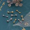 Screw Earrings for Women, Matte Round Beads, Small Ears, No Balls, Couple Ear Bones, Men