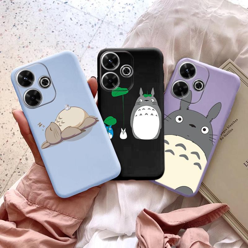 Милый чехол для телефона с аниме Тоторо для iPhone Samsung A55 S24 FE S25 M35 Xiaomi Redmi Note 13Pro 14C Huawei Honor Realme противоударный матовый чехол с защитой от царапин