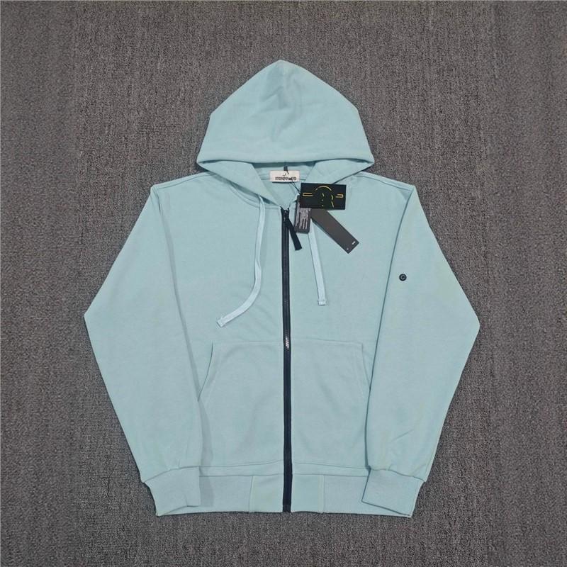 Унисекс Осенне-Зимняя Куртка-Толстовка с Капюшоном на Молнии с Нашивками