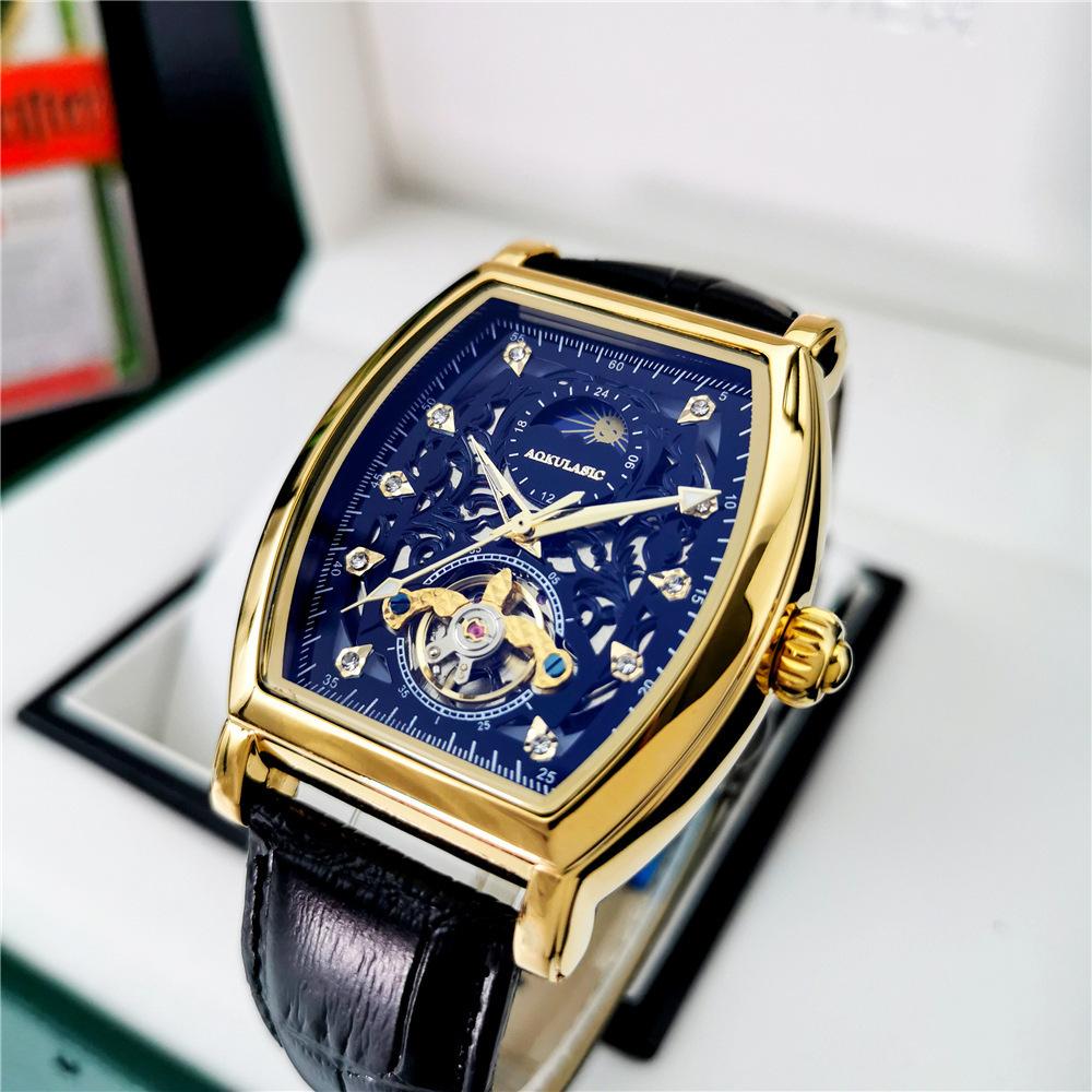 Men's Fully Automatic Mechanical Watch Rhinestone Fashion Men's Watch Butterfly Buckle Watch