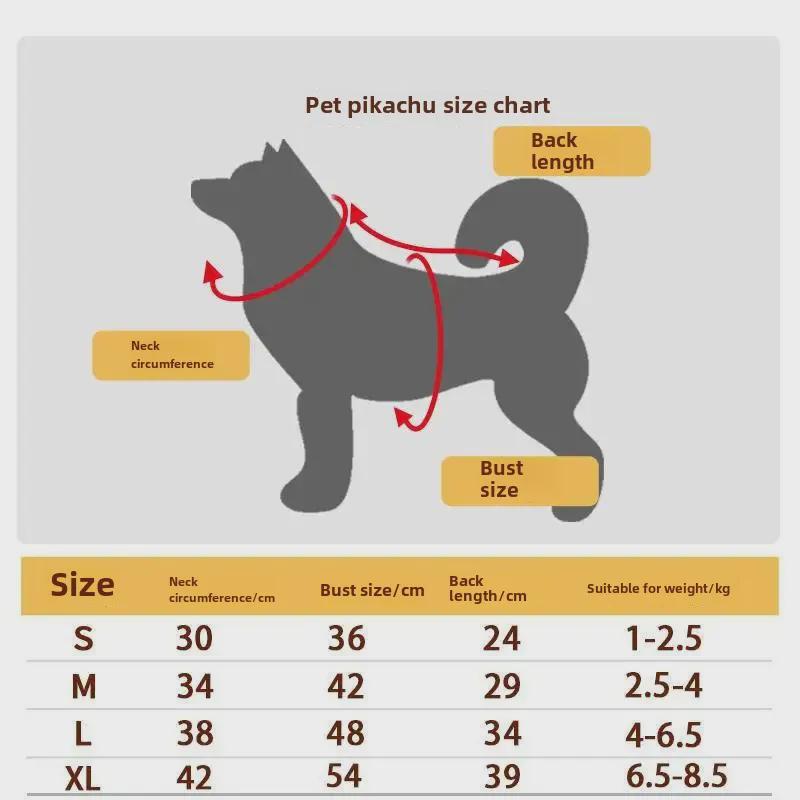 Универсальный зимний наряд для питомца Пикачу: Теплый костюм для маленькой собаки и кошки
