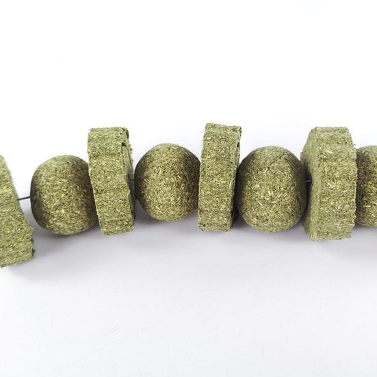 Yousheng Hamster Chew Toy Rich Fiber Teeth Grinding Toy Handmade Natural Grass Cake and Grass Ball for Small Animals